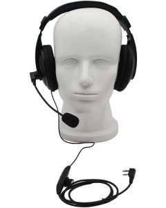 Two Way Radio Overhead Headsets Headphones with Boom Mic is Compatible with 2 Pin Kenwood Baofeng UV-5R Puxing Quansheng Wouxun HYT Nexedge Puxing