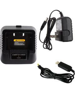 Original Walkie Talkie Battery Charger and USB Cable Indicator Light for Two Way Radio UV-5R/5RA/5RB/5RE Plus